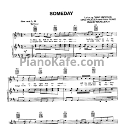 Ноты Nickelback - Someday - предпросмотр