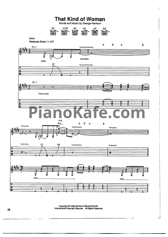 Ноты Gary Moore - That kind of woman (Guitar tabs) - PianoKafe.com