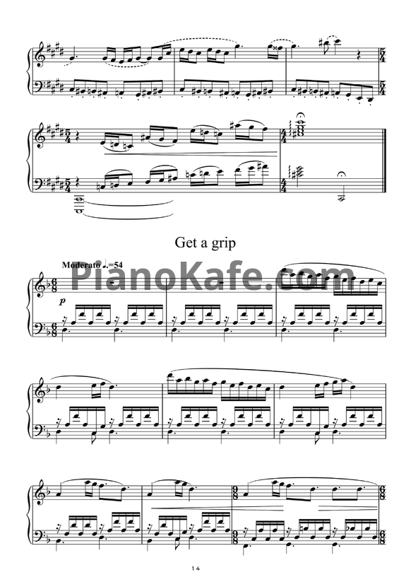 Ноты Ilya Beshevli - Get a grip - PianoKafe.com