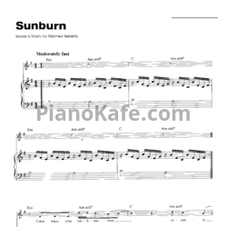 Ноты Muse - Sunburn - предпросмотр