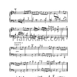 Ноты И. Бах - Французская увертюра (сюита) для клавира. Гавот II (BWV 831) - предпросмотр