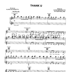 Ноты Alanis Morissette - Thank U - предпросмотр