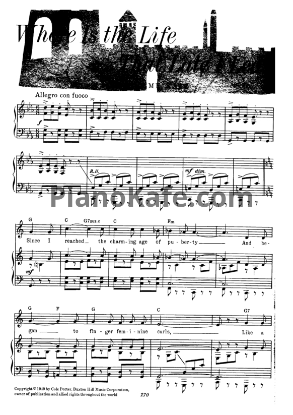 Ноты Cole Porter - Where is the Life That Late I Led - PianoKafe.com