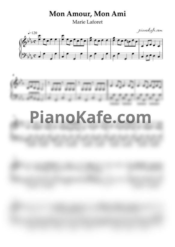 Ноты Marie Laforet - Mon amour, mon ami - PianoKafe.com