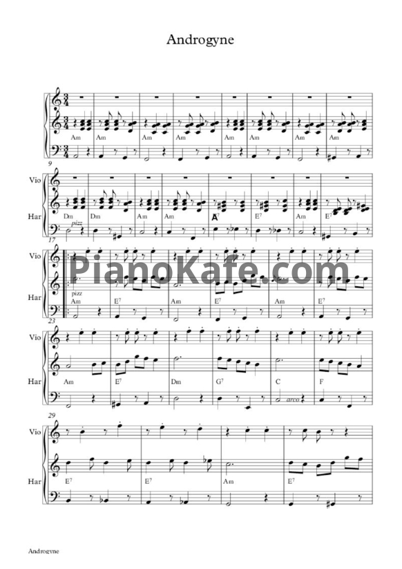 Ноты Quartango - Androgyne - PianoKafe.com