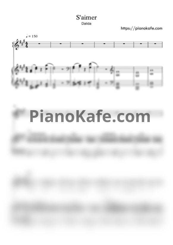 Ноты Dalida - S'aimer - PianoKafe.com
