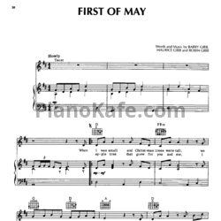 Ноты Bee Gees - First of may - предпросмотр