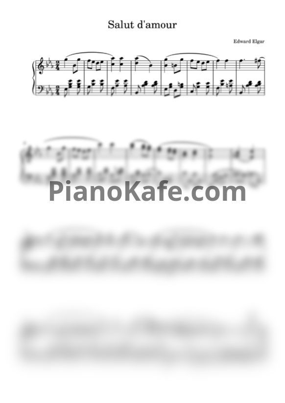 Ноты Эдуард Элгар - Salut d'Amou (Easy piano) - PianoKafe.com