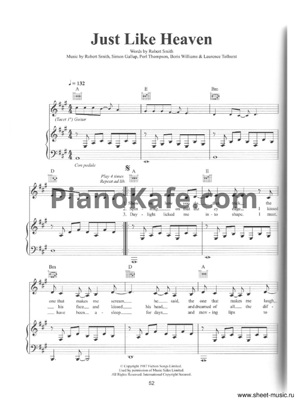 Ноты Katie Melua - Just like heaven - PianoKafe.com