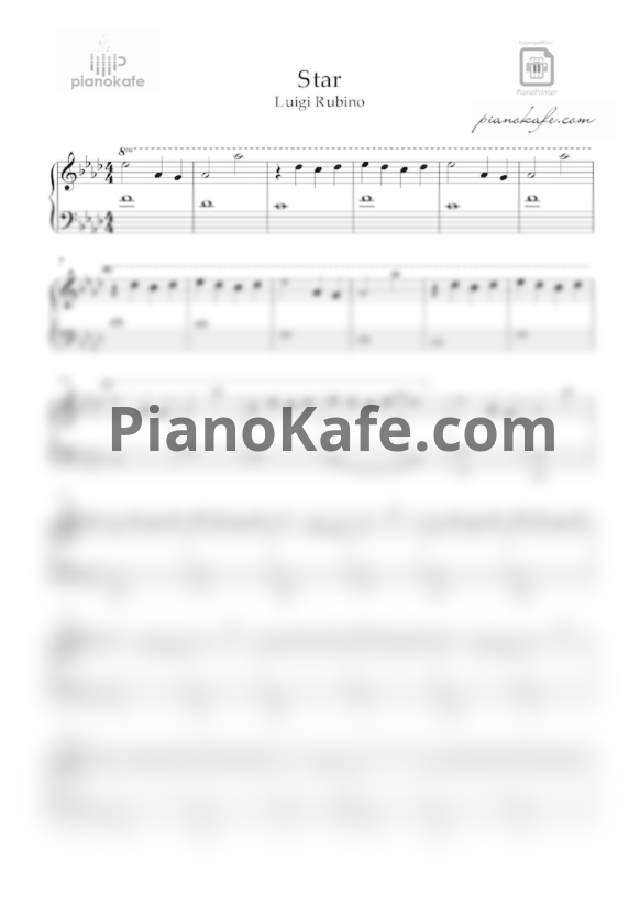 Ноты Luigi Rubino - Star - PianoKafe.com