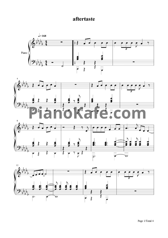 Ноты Shawn Mendes - Aftertaste - PianoKafe.com