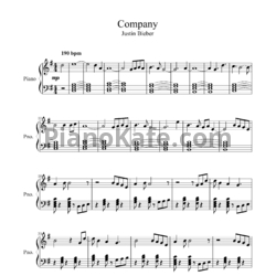 Ноты Justin Bieber - Company - предпросмотр