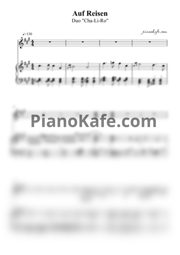 Ноты Duo "Cha-Li-Ro" - Auf Reisen - PianoKafe.com