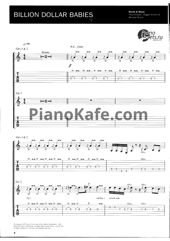 Ноты Alice Cooper - The Best of (Книга нот) - PianoKafe.com