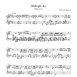 Ноты Miley Cyrus - Midnight sky - предпросмотр