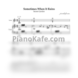 Ноты Secret Garden - Sometimes when it rains (Piano + Violin) - предпросмотр