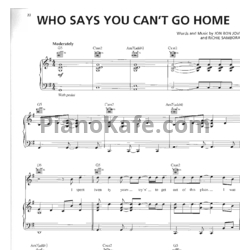 Ноты Bon Jovi - Who says you can't go home - предпросмотр