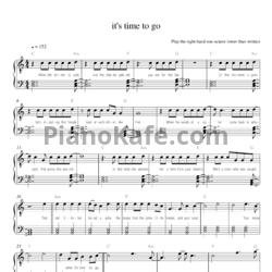 Ноты Taylor Swift - It's time to go - предпросмотр