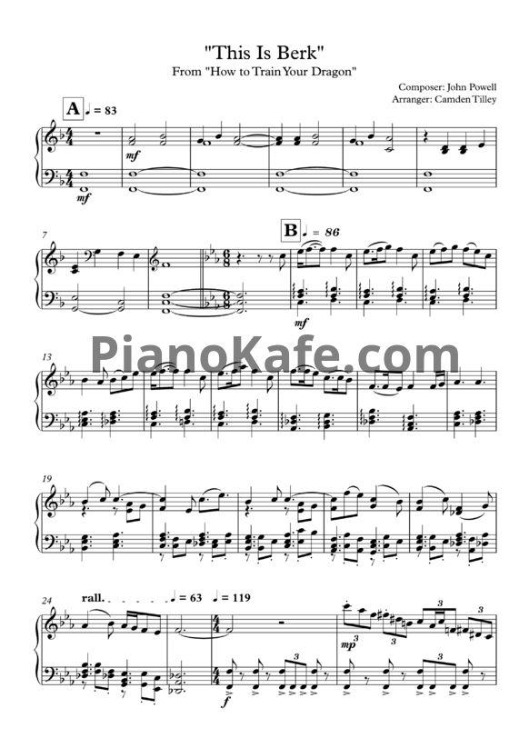 Ноты John Powell - This is Berk - PianoKafe.com