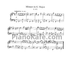 Ноты Генри Пёрселл - Менуэт соль мажор (Z 651) - предпросмотр