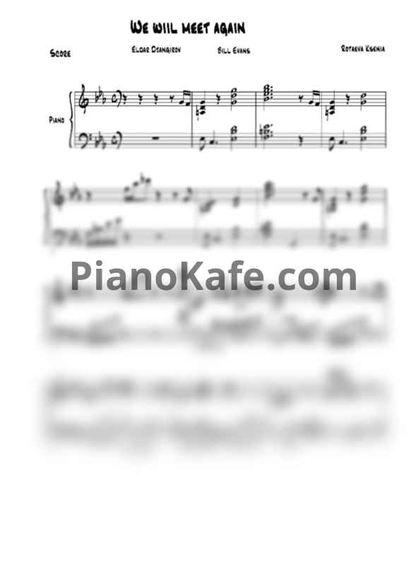 Ноты Эльдар Джангиров - We will meet again - PianoKafe.com