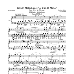 Ноты Стефан Хеллер - Мелодический этюд (Op. 16, №2) си минор - предпросмотр