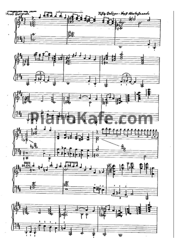 Ноты Вагиф Мустафазаде - Qızıl Üzük (Баллада) - PianoKafe.com