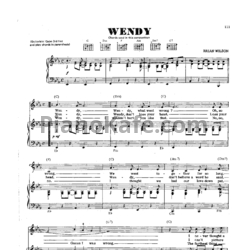 Ноты The Beach Boys - Wendy - предпросмотр