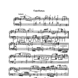 Ноты И. Бах - Сюита №1 (A-dur). Сарабанда, Бурре I, Бурре II - предпросмотр