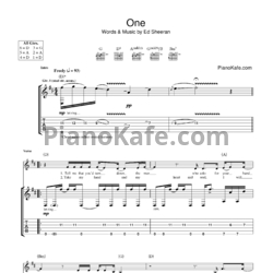 Ноты Ed Sheeran - One - предпросмотр