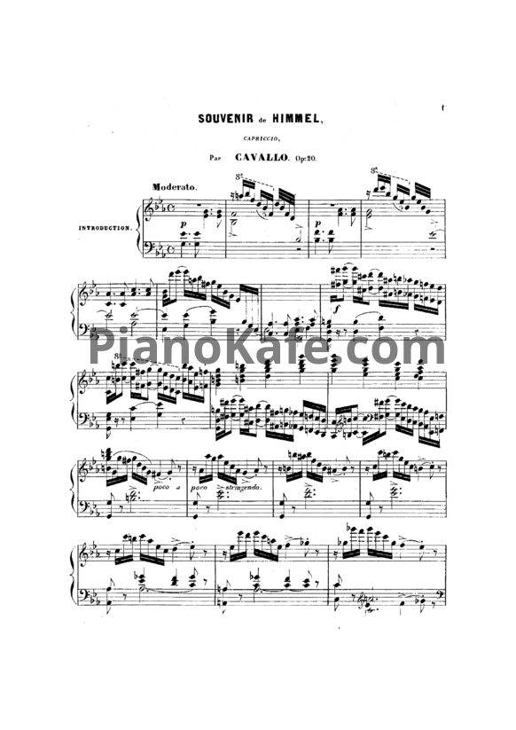 Ноты Peter Cavallo - Souvenir de Himmel, Op. 20 - PianoKafe.com