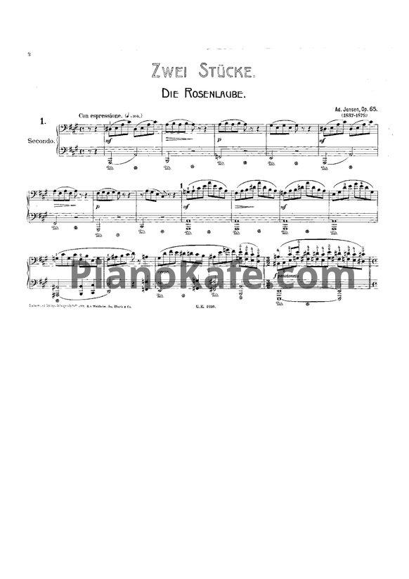 Ноты А. Йенсен - 2 пьесы для фортепиано в 4 руки (Op. 65) - PianoKafe.com