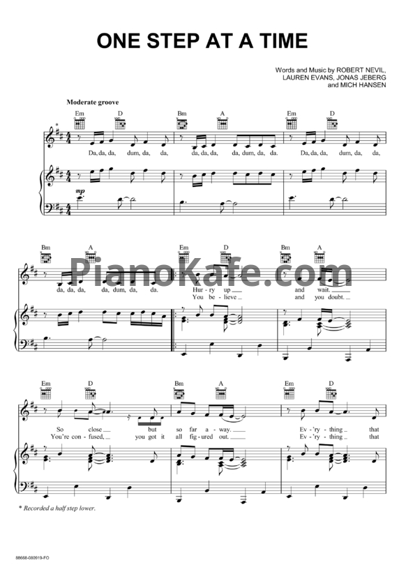 Ноты Jordin Sparks - One step at a time - PianoKafe.com