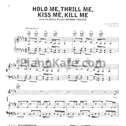 Ноты U2 - Hold me thrill me kiss me kill me - предпросмотр