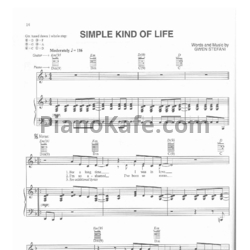 Ноты No Doubt - Simple kind of life - предпросмотр