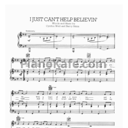 Ноты Elvis Presley - I just can't help believin' - предпросмотр