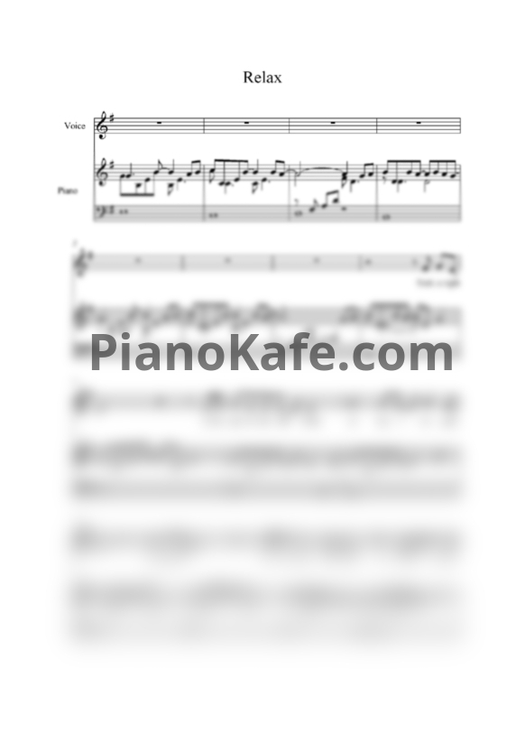 Ноты Mika - Relax (Переложение для голоса и фортепиано) - PianoKafe.com