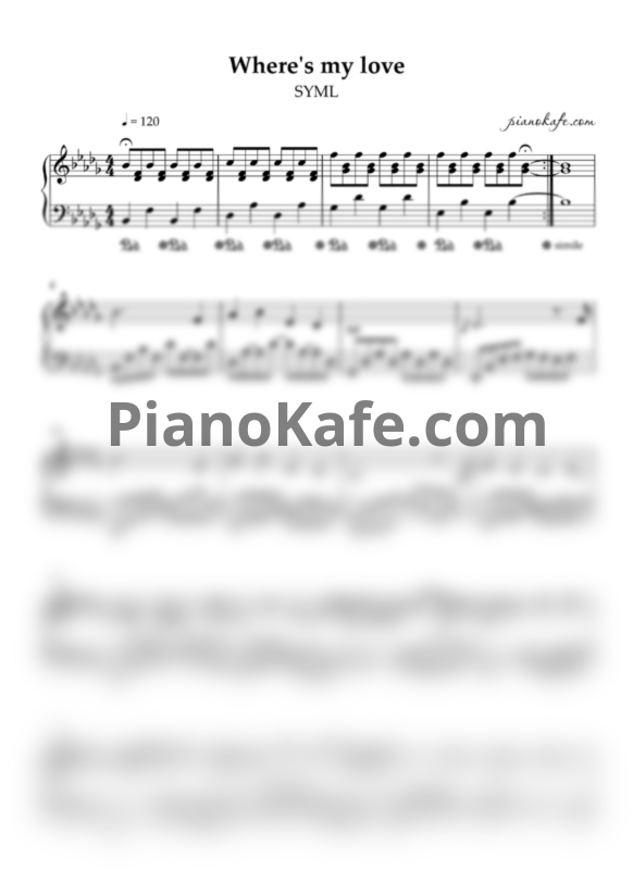 Ноты SYML - Where's my love - PianoKafe.com