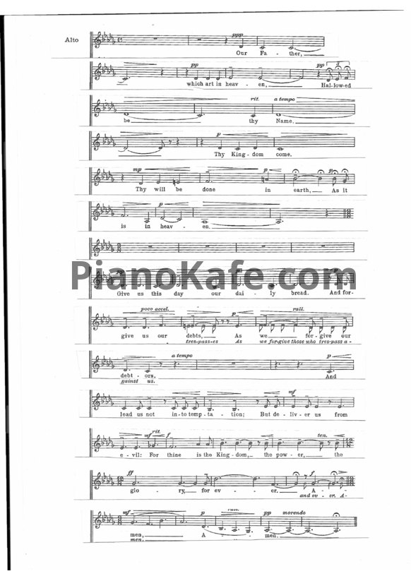 Ноты Albert Hay Malotte - Our father - PianoKafe.com