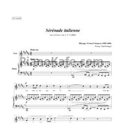 Ноты Эрнест Шоссон - Serenade italienne (Op. 2, №5) - предпросмотр