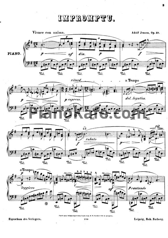 Ноты А. Йенсен - Экспромт (Op. 37) - PianoKafe.com