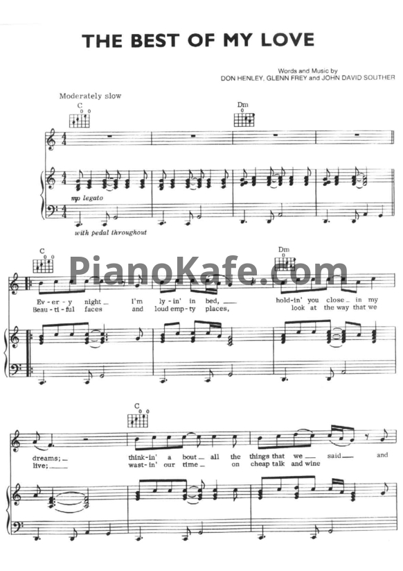 Ноты The Eagles - The best of my love - PianoKafe.com