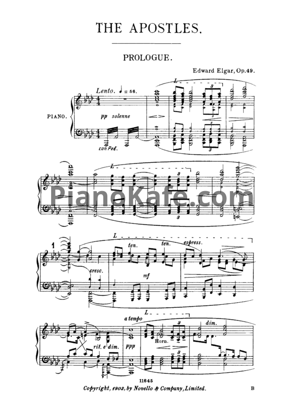 Ноты Эдуард Элгар - Апостолы (Op. 49) - PianoKafe.com