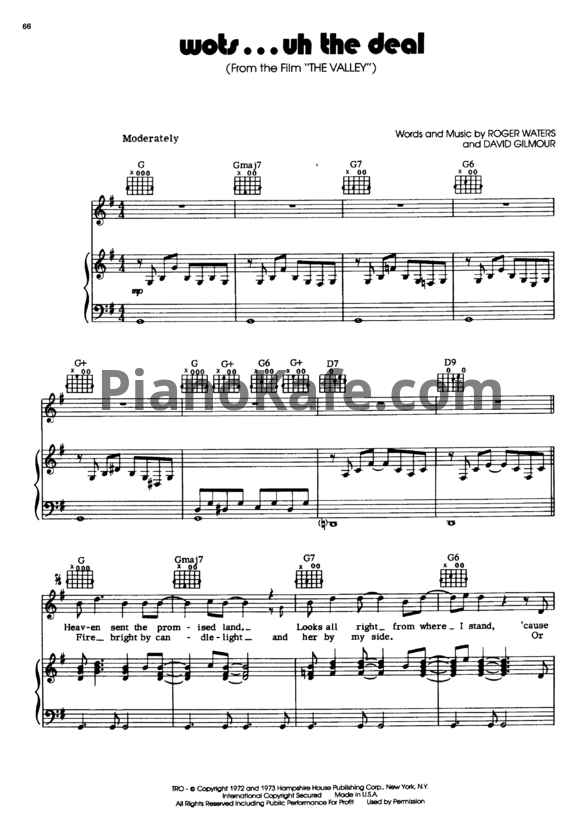 Ноты Pink Floyd - Wot's... Uh the deal - PianoKafe.com