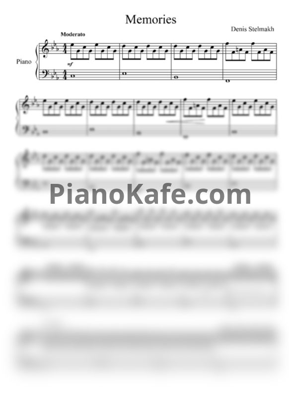 Ноты Denis Stelmakh - Memories - PianoKafe.com