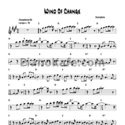 Ноты Scorpions - Wind of change (альт саксофон) - предпросмотр