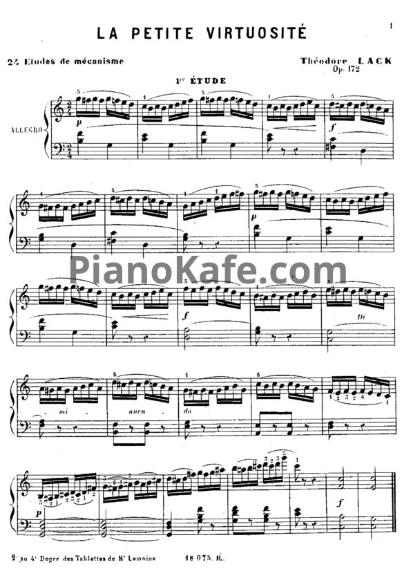 Ноты Т. Лак - Маленький виртуоз (Соч. 172) - PianoKafe.com
