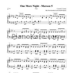 Ноты Maroon 5 - One more night (Costantino Carrara) - предпросмотр