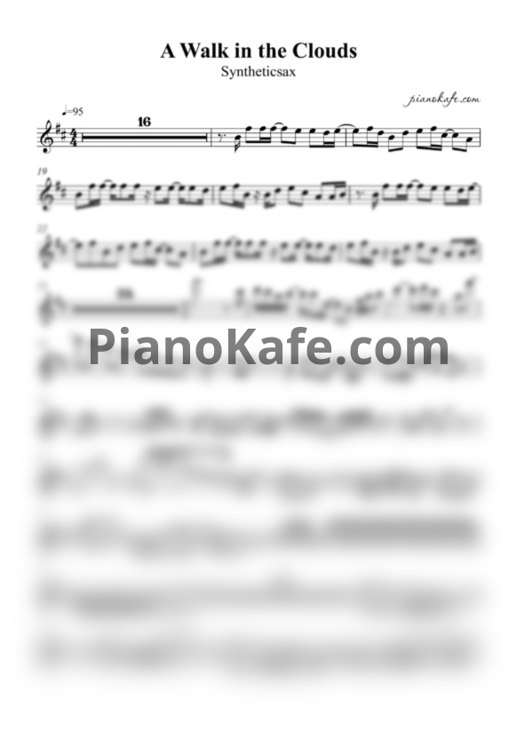 Ноты Syntheticsax - A walk in the Clouds - PianoKafe.com