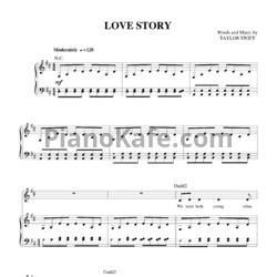 Ноты Taylor Swift - Love story - предпросмотр